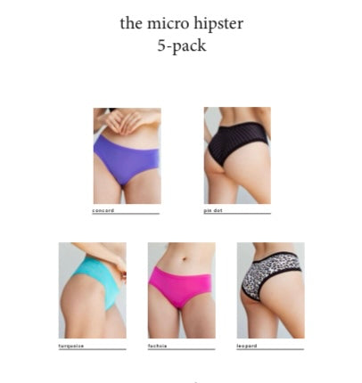 Blush Lingerie MICRO Multi 5-Pack - HIPSTER GIFT SET