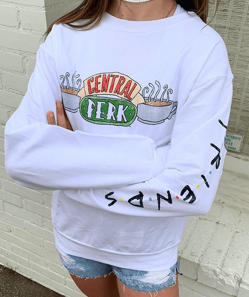 Prince Peter Friends Central Perk Pullover Sweatshirt White on Sale