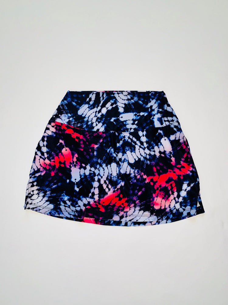 Wear It To Heart Multi Color Tie Dye Ray High Waist Skirt - WITH Skorts