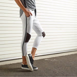 CHICHI Active Michelle Cropped Moto Jogger - White/Black - CHICHI Active Clearance