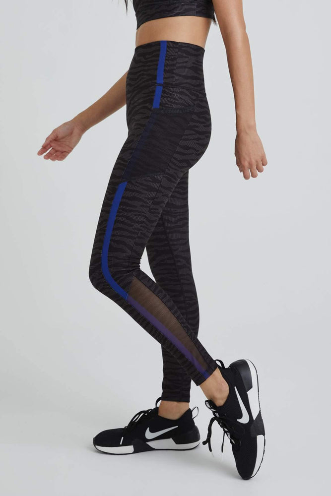 Wear It To Heart Nala Legging - Zebra w/Cobalt Blue - WITH Leggings