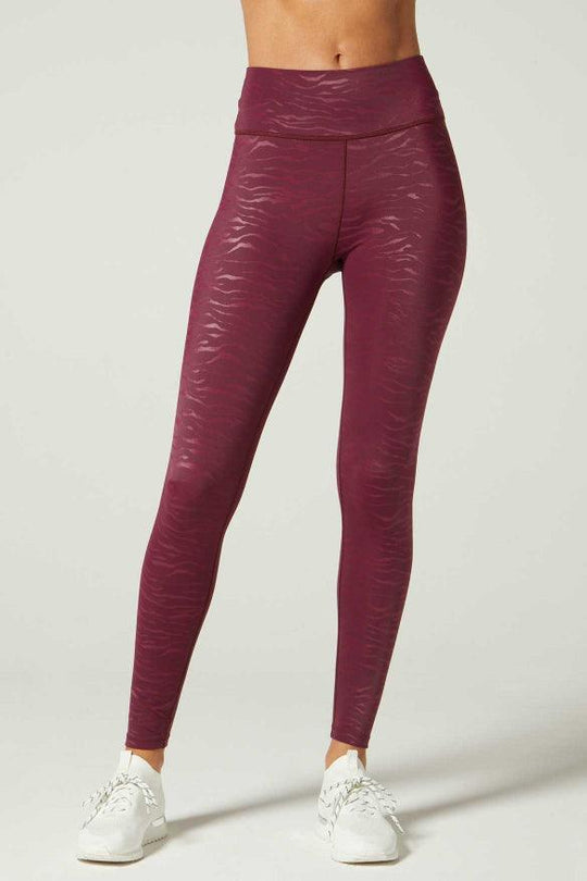 Wear It To Heart Tiger Emboss Grape High Waist Legging